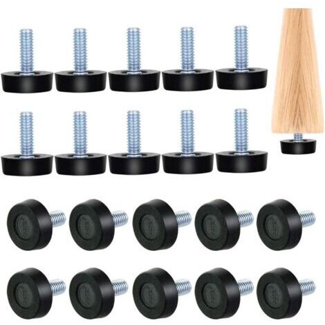 Lot de 22 pieds de nivellement - Réglables et de petite taille - Vis avec filetage M8 - 23 x 27mm - Idéaux pour meuble et chaise (1/5)