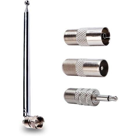 7-Section Antenne Télescopique FM 75 Ohm, FM Antenne Radio Antenne Chaine HiFi pour Mini-Récepteur, Récepteur Dab AM FM 75 Ohm, Compatible avec Denon, Roberts, Marantz, Yamaha, Pionnier (1/5)