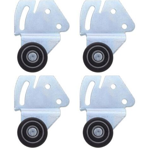 Jeux de 2 Roulettes en Nylon pour Porte Coulissante de Placard Kit de Poulies Silencieuses et Solide Rail de Guidage Compatibles Armoires et Portes de Penderie Accès Fluide et (1/5)