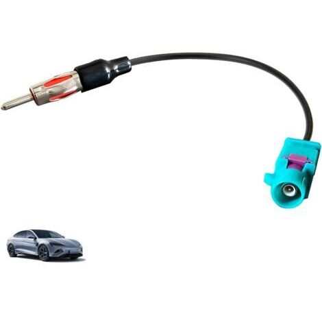 Car Radio Antenna Adapter, Fakra Z Male to DIN Male Universal Connector with RG174 Coaxial Cable, Car Radio Antenna Connector Compatible FM/AM GPS DAB+ Stereo CD Multimedia Audio Systems