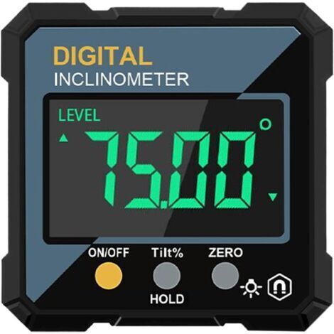 Jauge d'angle électronique - Rapporteur numérique - Inclinomètre portable Boîte de mesure intelligente pour menuiserie, ingénierie, usinage, lecteur de degrés magnétique pour étalonnage de niveau (1/5)
