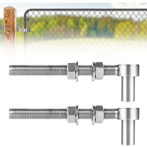 Lot de 2 Charniere Porte Lourde Acier Inoxydable 304 Gond Portail Charniere Inox Adaptées Aux Portails Métalliques de Ferme et Portails de Pâturage et Portail de Clôture à Double Colonne(M16X200mm)