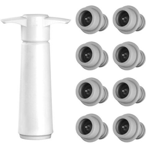 Pompe à Vide pour Vin, Pompe à Vin avec 8 Bouchons à Vin Réutilisables, Accessoires Vin pour la Conservation du Vin