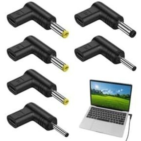 6 Pièces 5 V Adaptateurs USB-C vers CC Coudés à 90 Degrés, USB-C vers CC Coudés à 90 Degrés, Adaptateur de Charge avec Déclencheur d'Émulateur PD 5 V, Alimentation CC pour Routeur, Câble Optique (1/5)