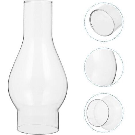 Abat-jour en Verre Transparent pour Lampe à Huile, Cheminée en Verre de Lampe à Pétrole, Abat-jour pour Lampe Kérosène, Accessoires Remplaçables (16.5cm) (1/5)