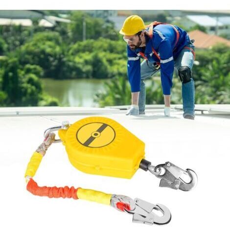 Antichute a Rappel Automatique 10m, Dispositif Anti Chute a Rappel Automatique, Ligne de Vie Auto-Rétractable, Harnais de Securite Anti Chute Professionnel, Charge Maximale 150 kg