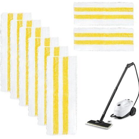 Lot de 8 serpillères de rechange universelles en microfibre pour balai à vapeur Kärcher EasyFix série SC1, SC2, SC3, SC4, SC5 – Balais en microfibre de haute qualité avec système de fermeture