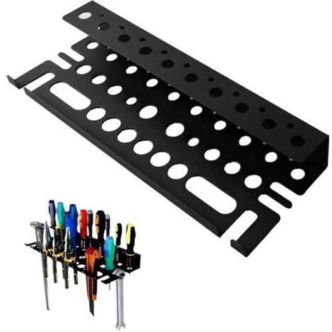 Organisateur d'outils Assemblé Mural 40cm porte-outil Mural d'outil Métallique d'outils de Roulement pour Tournevis, clé, Support de Marteau, outil à main pour atelier, hangar, gara