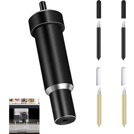 4 x Fine Tip Blades for Cricut Maker 45°/60°, Deep Cut Case for Cricut, Compatible Maker 3, Explore Air, Air 2, One, Precise Paper Cutting, Other Creative Materials, Black (1/5)