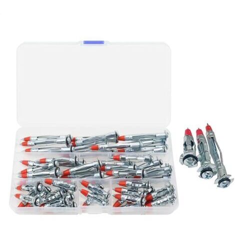 Vis d'expansion métallique, vis d'expansion des cloisons sèches - Vis de cloison sèche 52x 52x Accessoires d'outils de rénovation, Assortiment de noix autodéclissantes en acier en carbone pour l'amé (1/5)