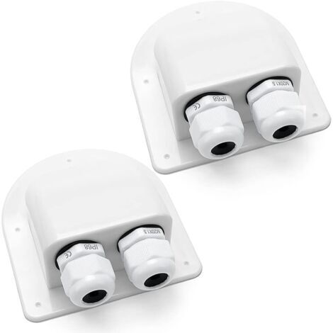 2 Pièces Presse Étoupe Solaire d'entrée de Câble Étanche pour Câble 6-12 mm, ABS IP68 Solaire Double Entrée de Câble Gland pour Panneaux Solaires de Camping-Car, Caravane, Bateau