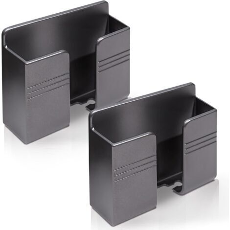 Lot de 2 supports muraux pour téléphone portable avec adhésif 3M, support mural pour chargeur, télécommande, support mural pour lit, salon, gris (1/5)