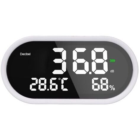 Digital Decibel Metter LCD Affichage de Haute Précision Température Humidité Humidité Niveau Sound Niveau pour Hospital Temple 1A 2A 5V USB