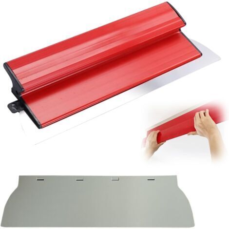 Ensemble Spatule Enduit, 40 cm Acier Inoxydable Couteau a Enduire, avec Lame, Plaquiste Outillage, Couteau Enduit pour le Plâtrage de Plafond, le Plâtrage de Mur (1/5)