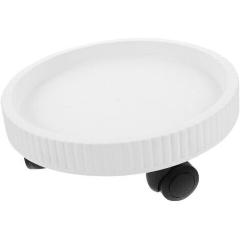 Plateau Roulant pour Plantes Base De Jardinière Roulante 28 Cm Blanc Support Mobile Stable Surélevé Chariot à roulettes pour Intérieur Et Extérieur Jardinage