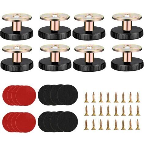 8 Pièces Pieds d'Appareil RéGlables 27-40mm, Pied de Support de Meubles avec Pied de Niveau RéSistant aux Rayures, Pied de Lit RéGlable pour Meubles Tableaux Armoires(A) (1/5)