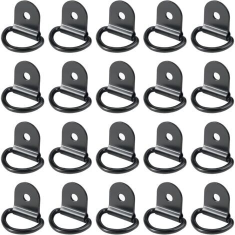 20 pièces Anneaux D'arrimage,Anneaux d'arrimage,Anneau Arrimage Iron,remorque d'anneau Montage d, Anneau d arrimage Rond pour Pliable avec Verrouillage de Charge dans Les Voitures(36 x 25 mm, Noir) (1/5)