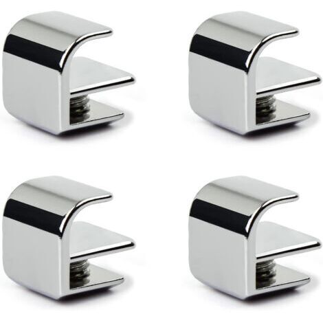 4 Pièces Boutons de Porte de Douche, Pinces à Verre pour Épaisseur 1-4 mm, Poignée de Porte en Verre pour Portes Coulissantes et Portes de Douche (1/5)