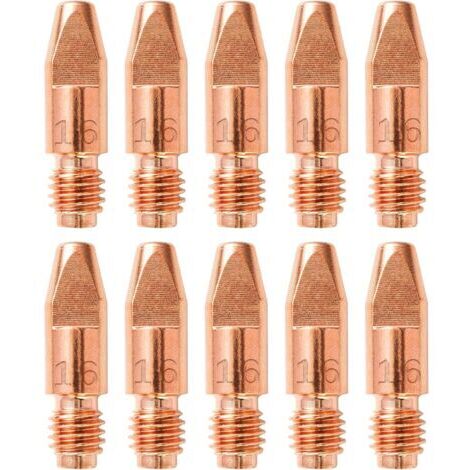 10PCS MIG MB 36KD Accessoires de Soudage 1,6MM Pièces d'usure Pointe de Contact Buses de Soudage 0.062" Torche de Soudage Embout de Contact M8x30mm Accessoires pour Poste à Souder Consommables