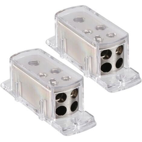 Lot de 2 Blocs de Distribution d'Alimentation 4 Voies pour ...