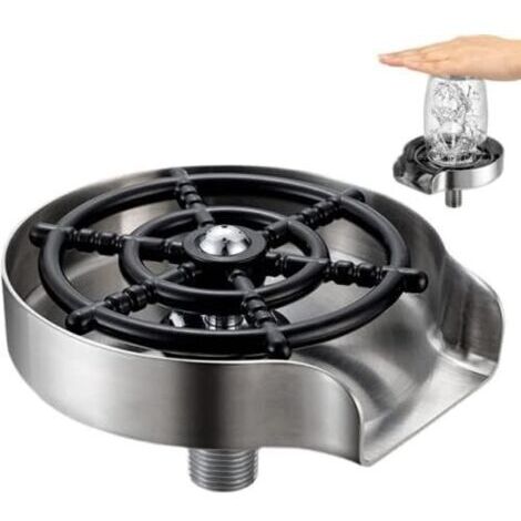 Robinet automatique en métal pour évier de cuisine avec pulvérisateur latéral, rinceur en verre, nettoyeur de tasse à café, accessoires de nettoyage de cuisine (1/5)