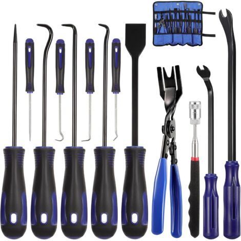 Lot de 13 outils à crochet haute performance - Ergonomiques - En acier au carbone - Outils de mécanicien automobile indispensables - Avec sac Oxford portable (1/5)