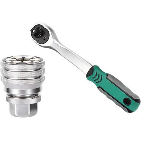 Douille réglable haute résistance de 10 à 19 mm, outil à cliquet 72 dents, haute durabilité, convient pour la réparation d'écrous et de boulons, outil de clé à cliquet d'angle compact (1/5)