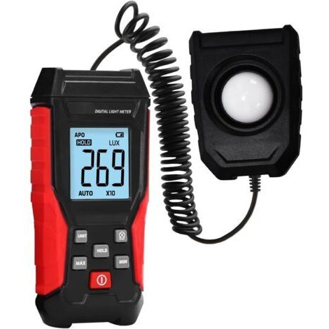 Portable Digital Light Meter/Luxmeter with Light Sensor, 200,000 Lux Range, Illuminance for Indoor and Outdoor Plants.