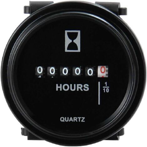 DC 6V à 80V Jauge de Compteur Horaire à quartz Ronde Minuterie Mécanique pour tracteur de pelouse Générateur de broyeur de souche Chariot élévateur ATV Motoneige Dirt Bike (1/5)