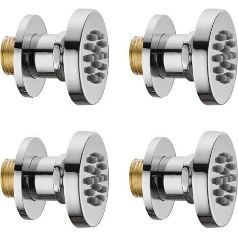 4pcs Douches Latérales Chromé Jets Latéraux Réglables Jets de Pulvérisateur de Massage Ronde 50 50mm Acier Inoxydable Latéral à Jet Buses de Massage (1/5)