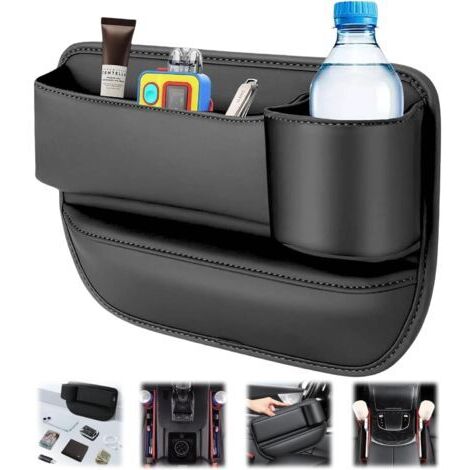 Organiseur Latéral pour Siège de Voiture, Boîte de Rangement et Porte-Gobelet pour Téléphone Portable et Verre à Boire (1/5)