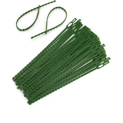 Lot de 60 attaches réglables pour plantes vertes - 23 cm - Polyvalentes - Robustes - En plastique - Pour le jardin, les plantes, les arbres (1/5)