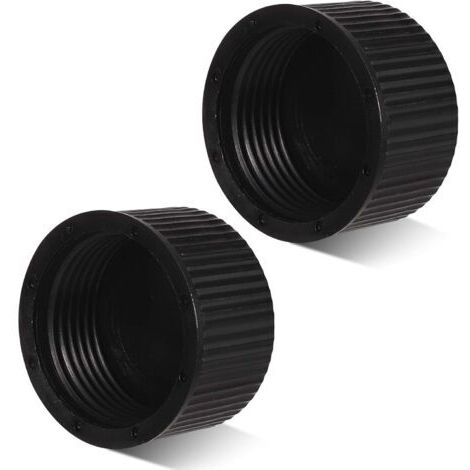 Lot de 2 Bouchon et Joint de Vidange avec 2 Joints d'Étanchéité, Bouchon de Vidange Filtre à Sable Piscine en Plastique pour Pièces de Filtre de Piscine Hayward Spa Piscine (Noir)