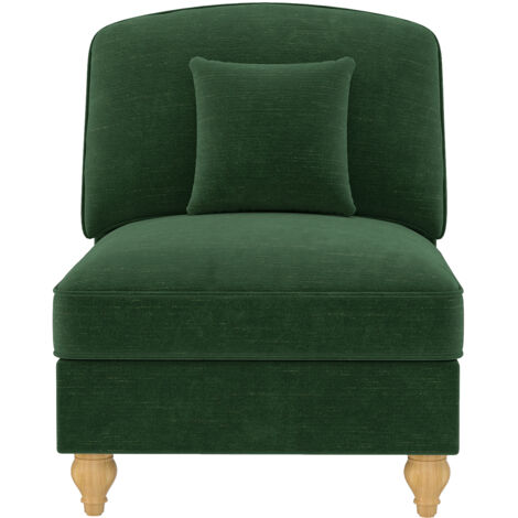 Canapé sans accoudoirs en chenille avec coussin - Vert (1/5)