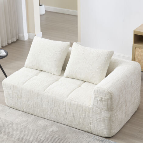 Canapé 2 places moelleux sans montage - beige (1/5)