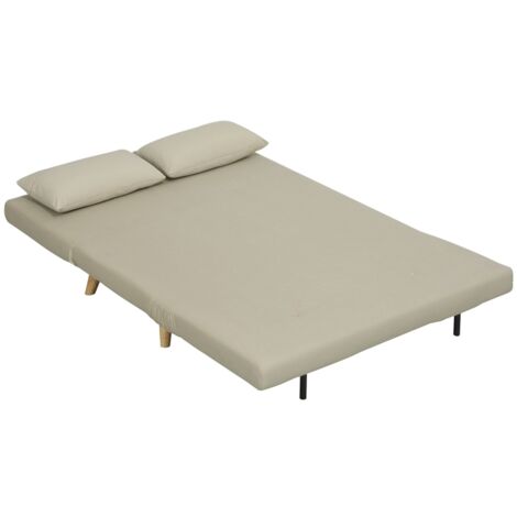 Canapé-lit 3-en-1 réglable en velours, beige, 130x78 cm (1/5)