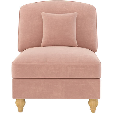 Canapé sans accoudoirs en chenille avec coussin - Rose (1/5)