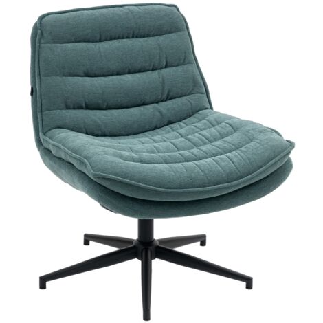 Chaise de bureau sans accoudoirs réglable, assise large pour tailleur, tissu lin vert foncé (1/5)