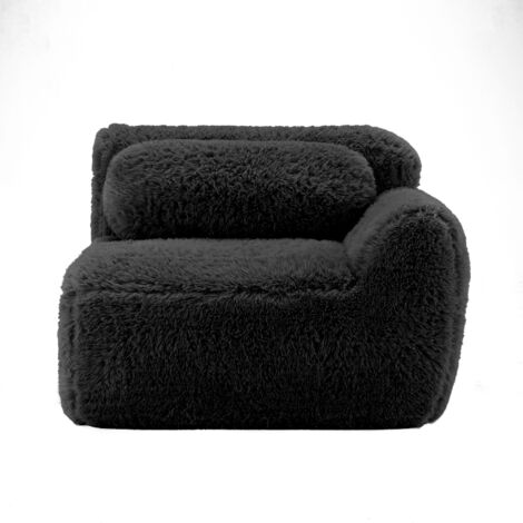 Canapé modulaire Aviana RSF en tissu pelucheux ultra-doux - Noir (1/5)