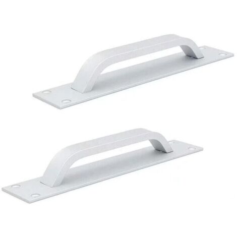 Poignée coulissante en aluminium pour porte coulissante, porte coupe-feu et meuble de cuisine – Lot de 2, 20 cm × 4 cm, couleur argent (1/5)