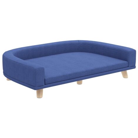 Lit pour chien en bois d’eucalyptus – Canapé confortable pour animaux domestiques, 98 x 67 x 25 cm, couleur bleue, design ergonomique et résistant (1/5)