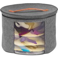 Boîte de Rangement pour Chapeaux avec Couvercle, 17 Pouces de Diamètre Boîtes à Chapeaux Pop Up pour le Stockage Grand Sac de Rangement pour Chapeau de Voyage Robuste et Pliable avec Poignée