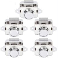 Bouton Poussoir Camping Car - Serrure Loquet Porte Fermeture Placard Bouton pour RV caravane de moteur 5 pièces Argent