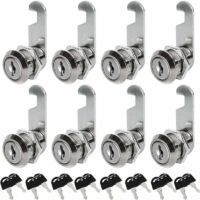 Lot de 8 Serrures Boîte aux Lettres Universelle, 30mm Serrure Armoire Metallique, Barillet Boite aux Lettres en Alliage de Zinc avec 16 Clés pour Tiroir, Armoire, Placard, Boîte aux Lettres