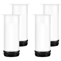 (Blanc) Pied de meuble réglable 20CM, 4PCS pied de table réglable en hauteur pied de meuble en métal acier inoxydable pied de table pied de meuble avec vis armoire, meuble TV