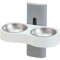 Distributeur de croquettes double amovible pour chats - Distributeur mural pour chiens - Distributeur de croquettes pour chats - Distributeur de croquettes pour chatons - Distributeur de croquettes po