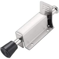 Heavy Duty Spring Loaded Door Stop with Soft Rubber Bumper, Stainless Steel Free Standing Step Door Holder