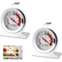 Set of 2 Stainless Steel Fridge Freezer Thermometer -30°C to 30°C -20°F to 80°F Large Dial Easy Read Mechanical Thermometer for Fridge Freezer Kitchen Catering