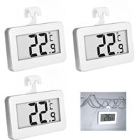 3-Piece Digital Thermometer for Refrigerator and Freezer LCD Digital Mini Fridge Thermometer with Hook and Easy Read Display, Ideal for Kitchen Temperature Range 20°C to 50°C