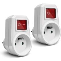 Extrastar Electrical Sockets with Switch, 1 in 1 Electric Wall Plug, Electric Wall Socket Ideal for Bedroom Home Office, 16A, 230V White, Pack of 2